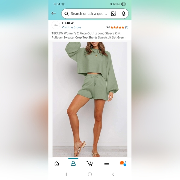 NWT Green Lounge Set - Picture 2 of 7